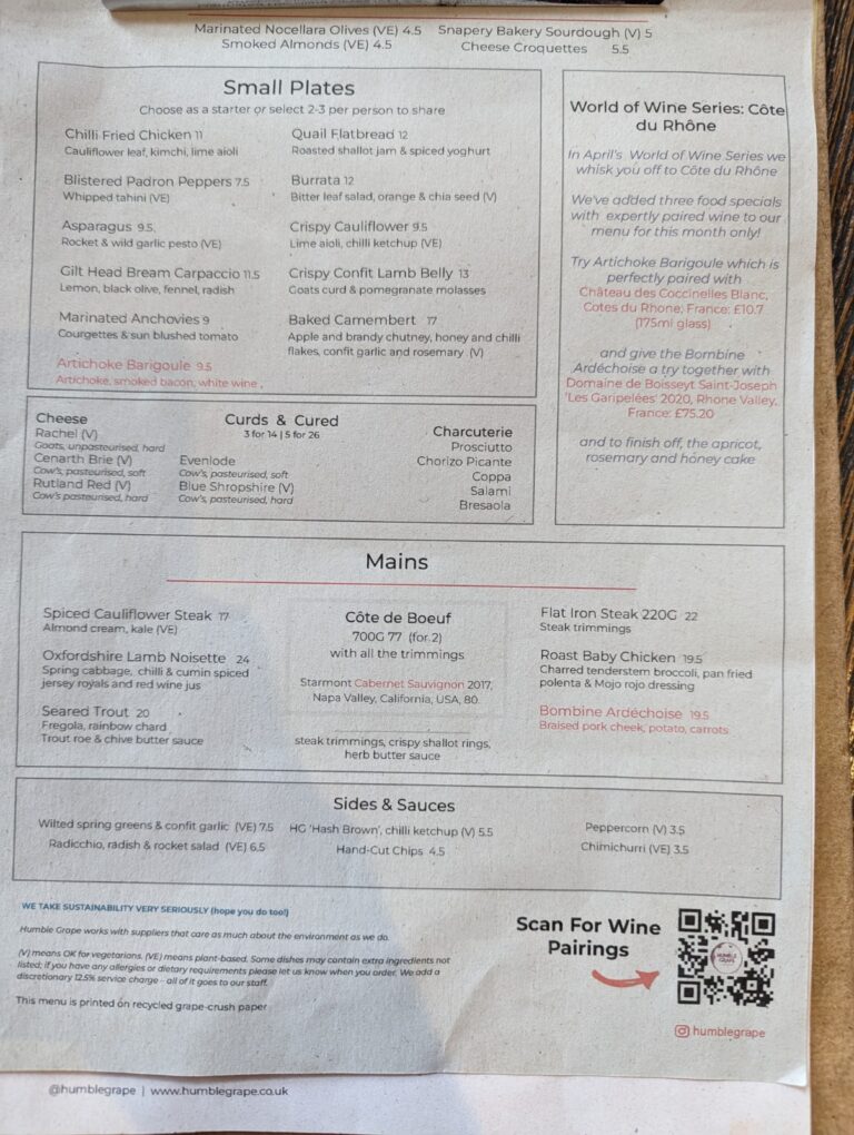 Humble Grape Wine Bar Menu Food 768x1020